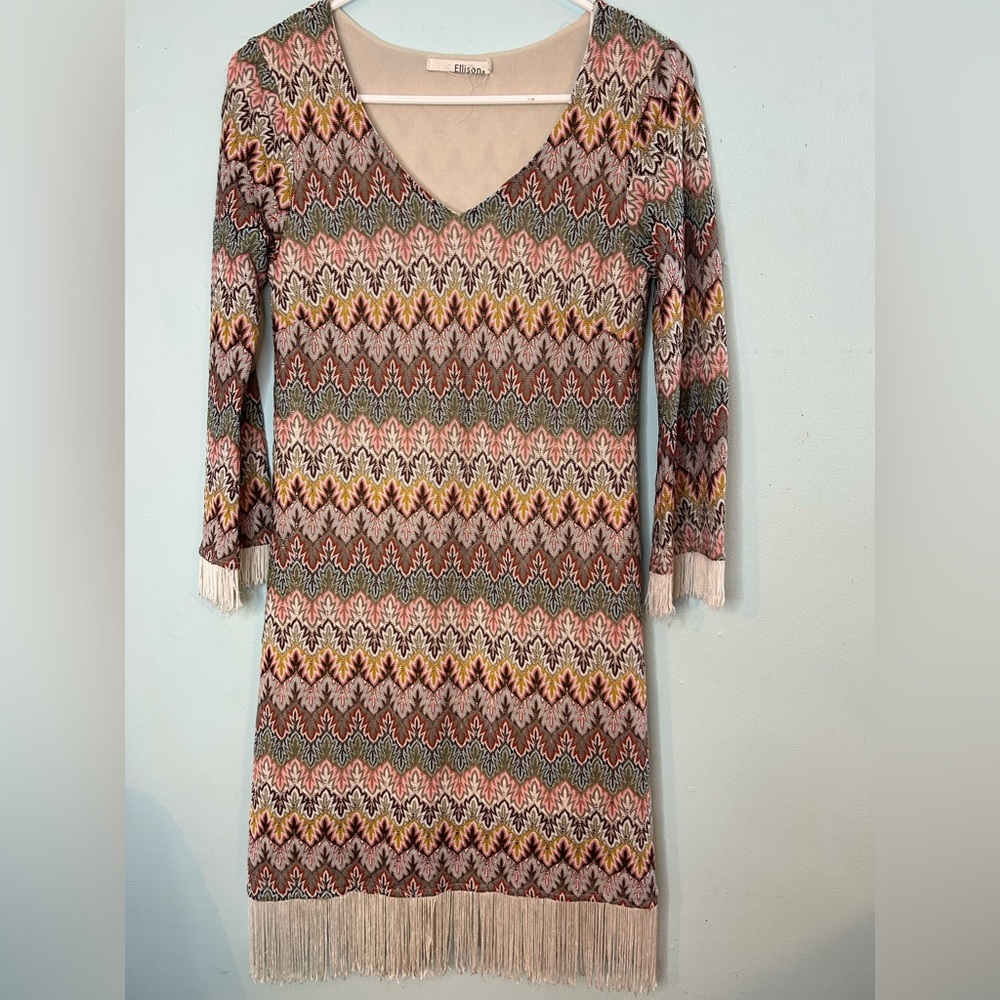 Ellison Vibrant Chevron Long Sleeve Dress